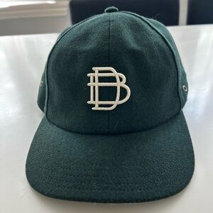 B Drady Wool Evergreen Baseball Cap with White Logo